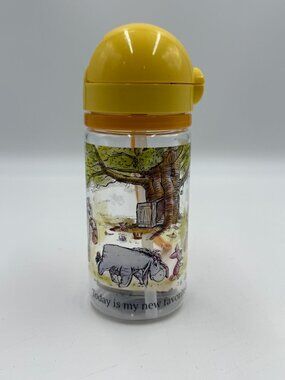 Disney Parks Winnie the Pooh Classic Collection Water Bottle New 7" Tall Strap